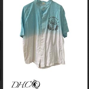 Men's Blue and White Casual Shirt